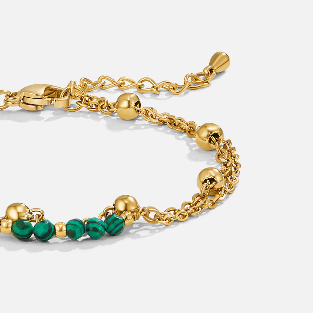 Alfa Green Malachite Bead Armband