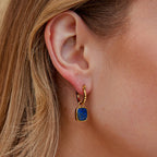 Astoria Blue Stone Ronde Oorbellen