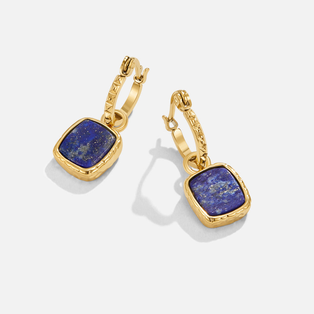 Astoria Blue Stone Ronde Oorbellen