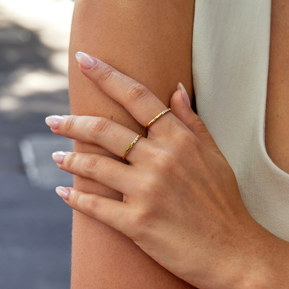Astrid 18K Gouden Stack Ring Secundaire afbeelding