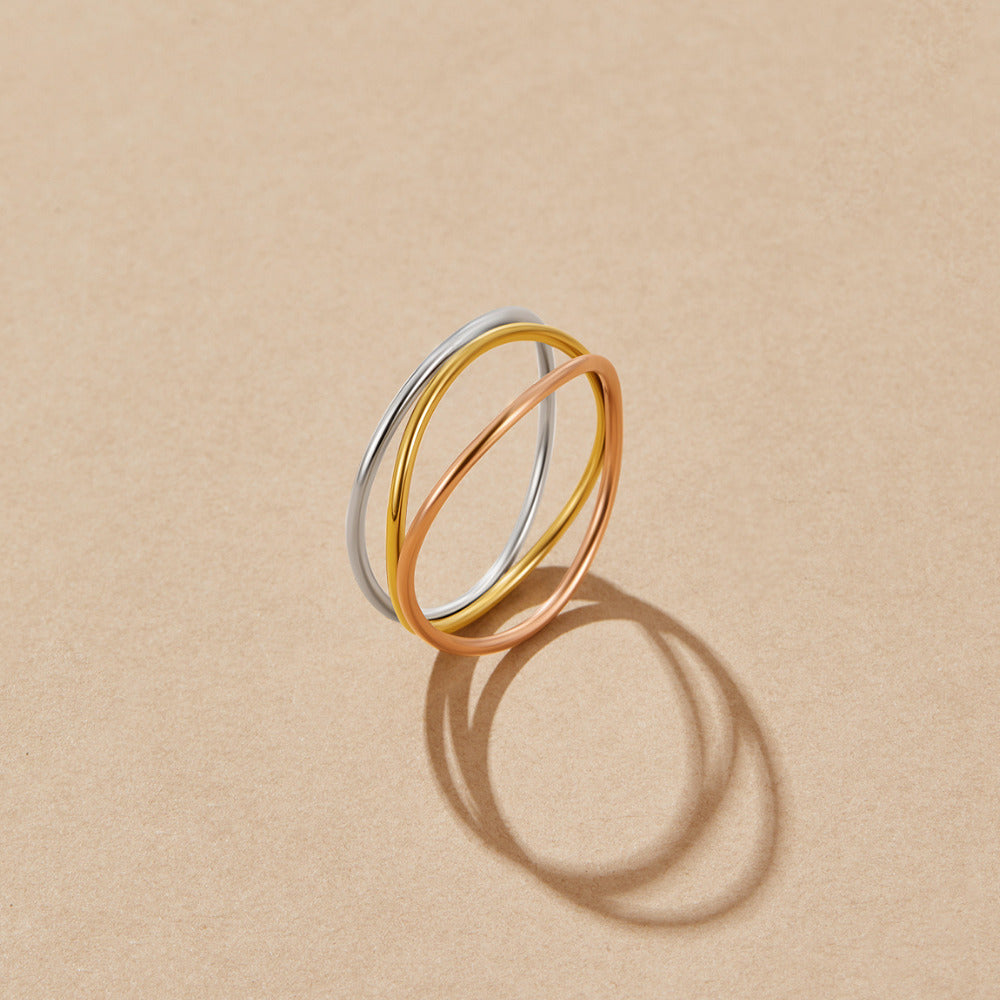 Ayla Three Toned Gelaagde Ring