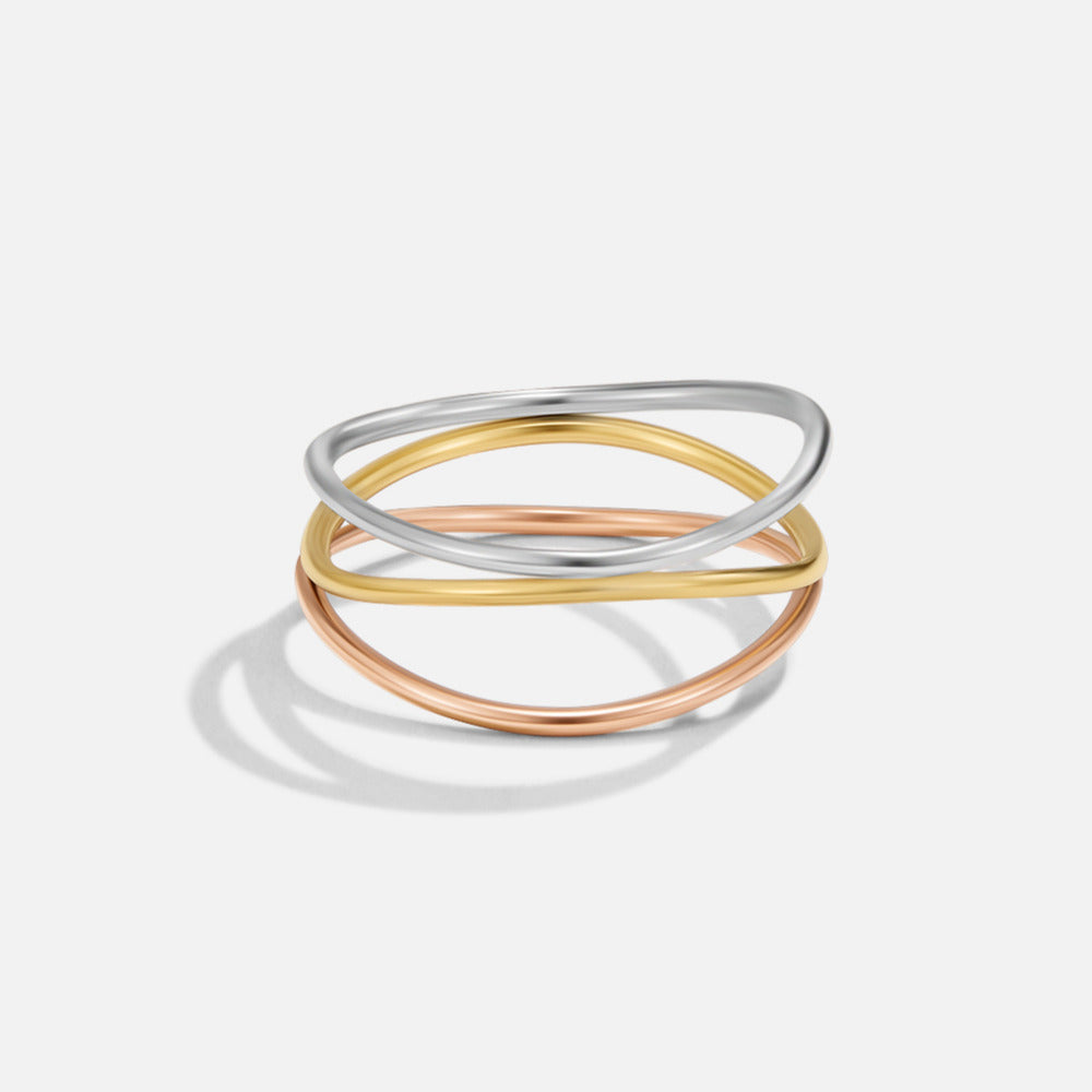 Ayla Three Toned Gelaagde Ring