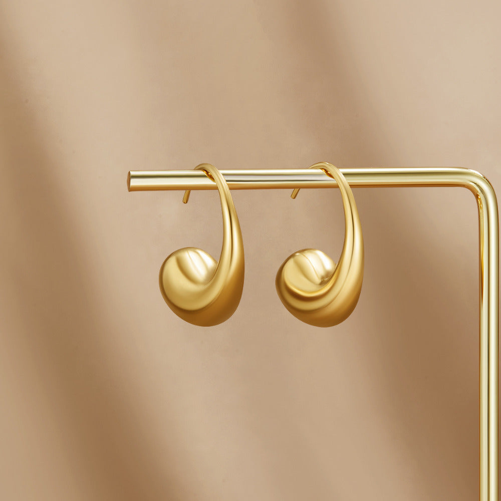 Chunky Gouden Teardrop Oorbellen Hoofdafbeelding