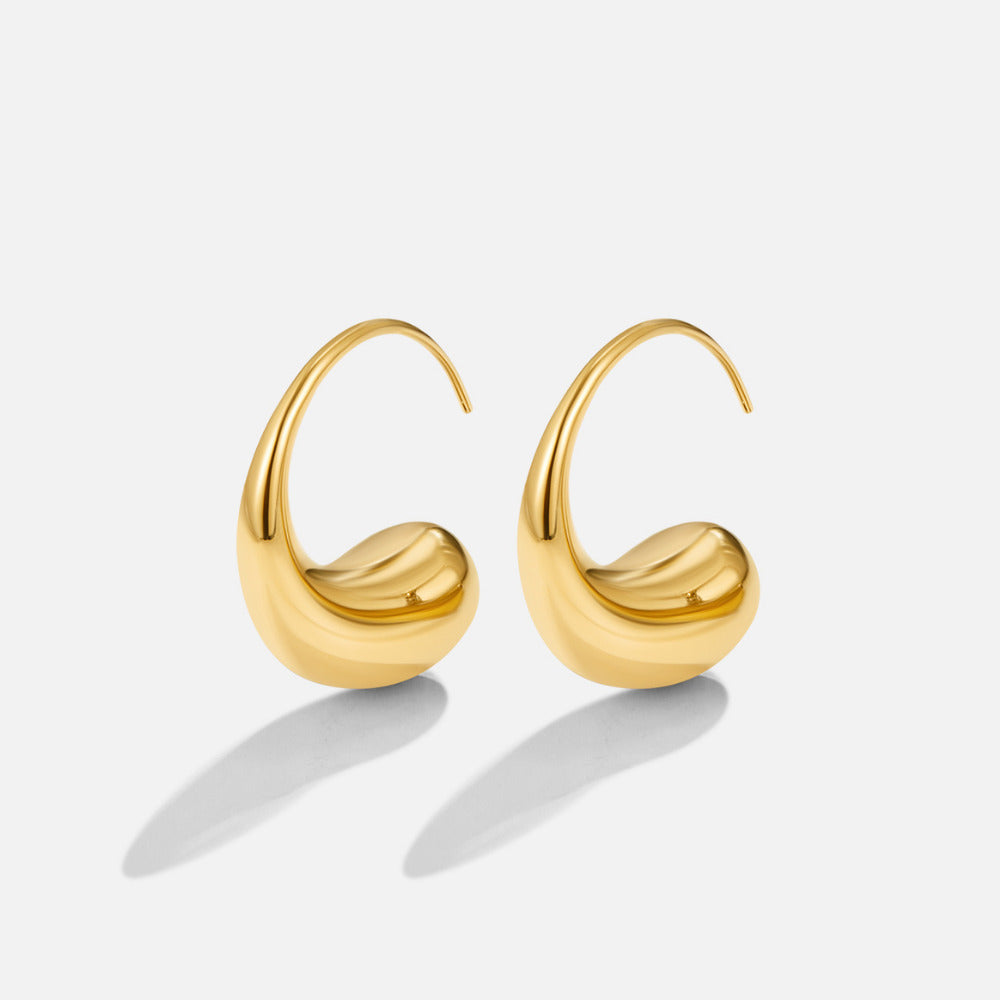 Chunky Gouden Teardrop Oorbellen