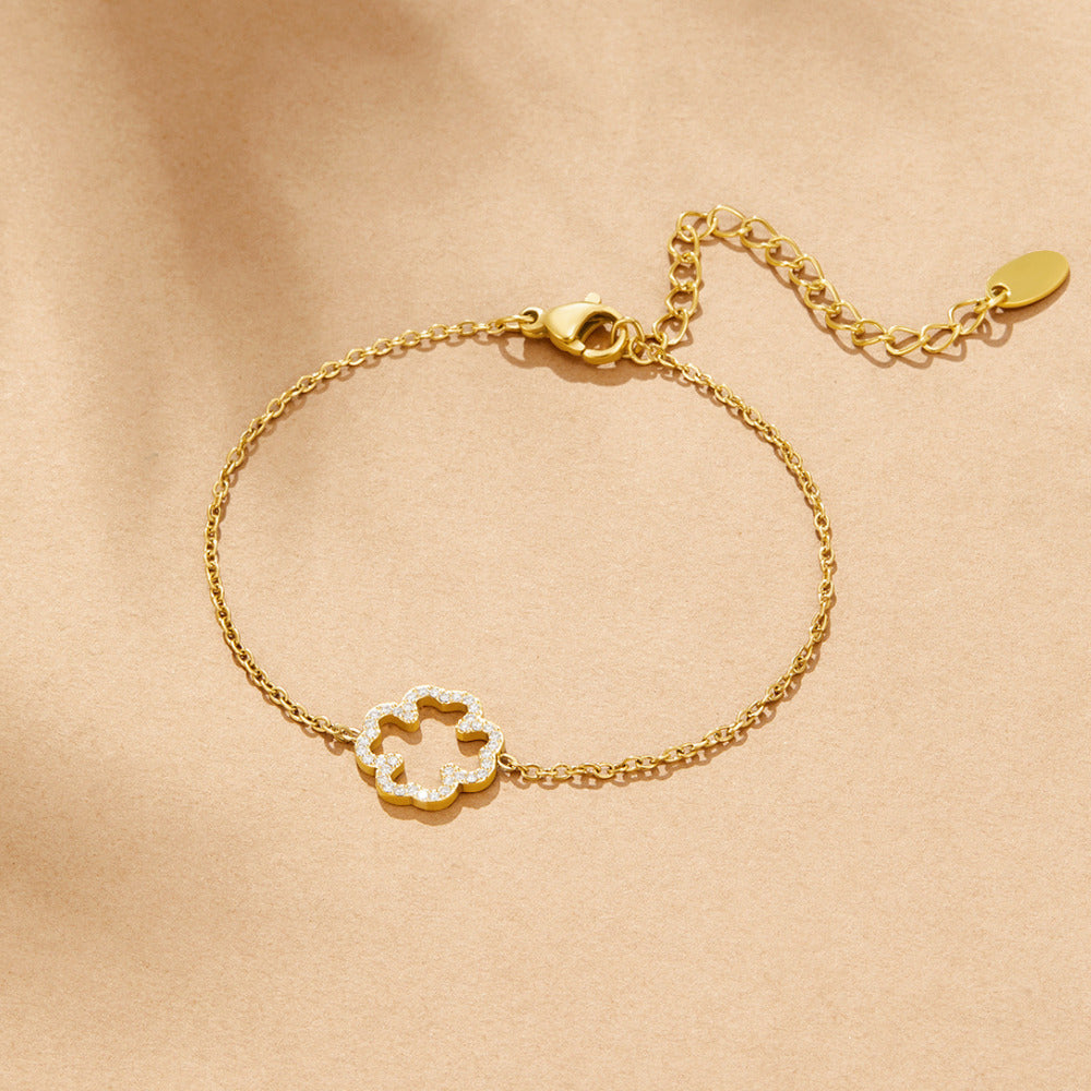 Kristallen Klavertje Armband