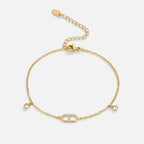 Eliza Gouden Kristallen Anklet