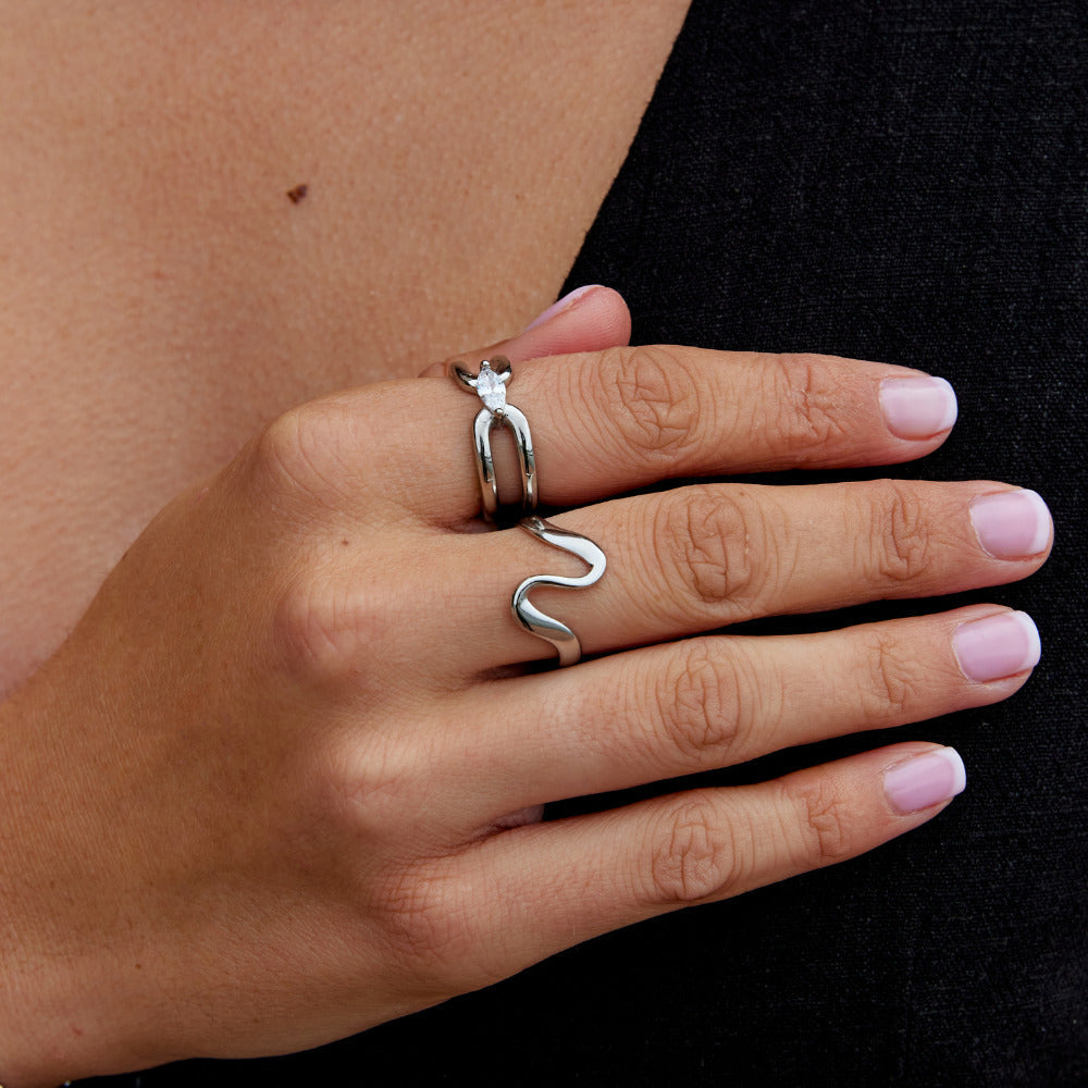 Eliza Zilveren Link Ketting Ring