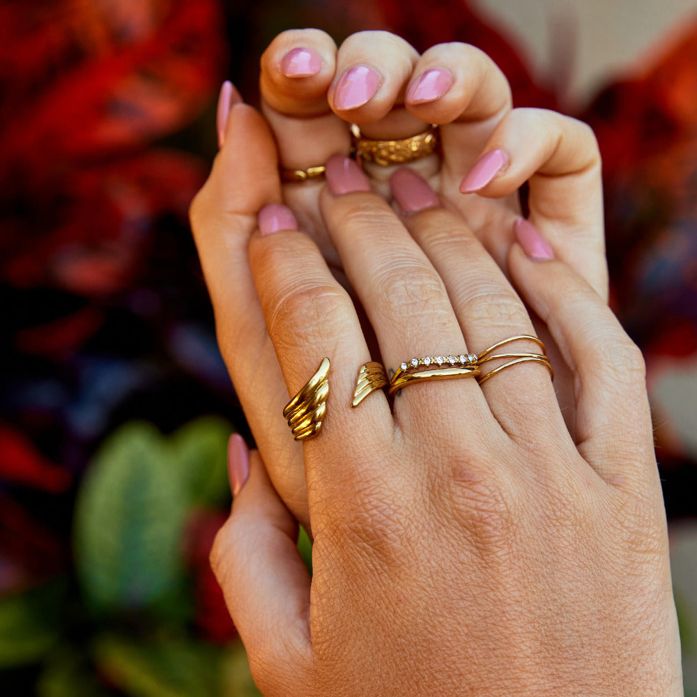 Gouden Angel Wing Wikkel Ring