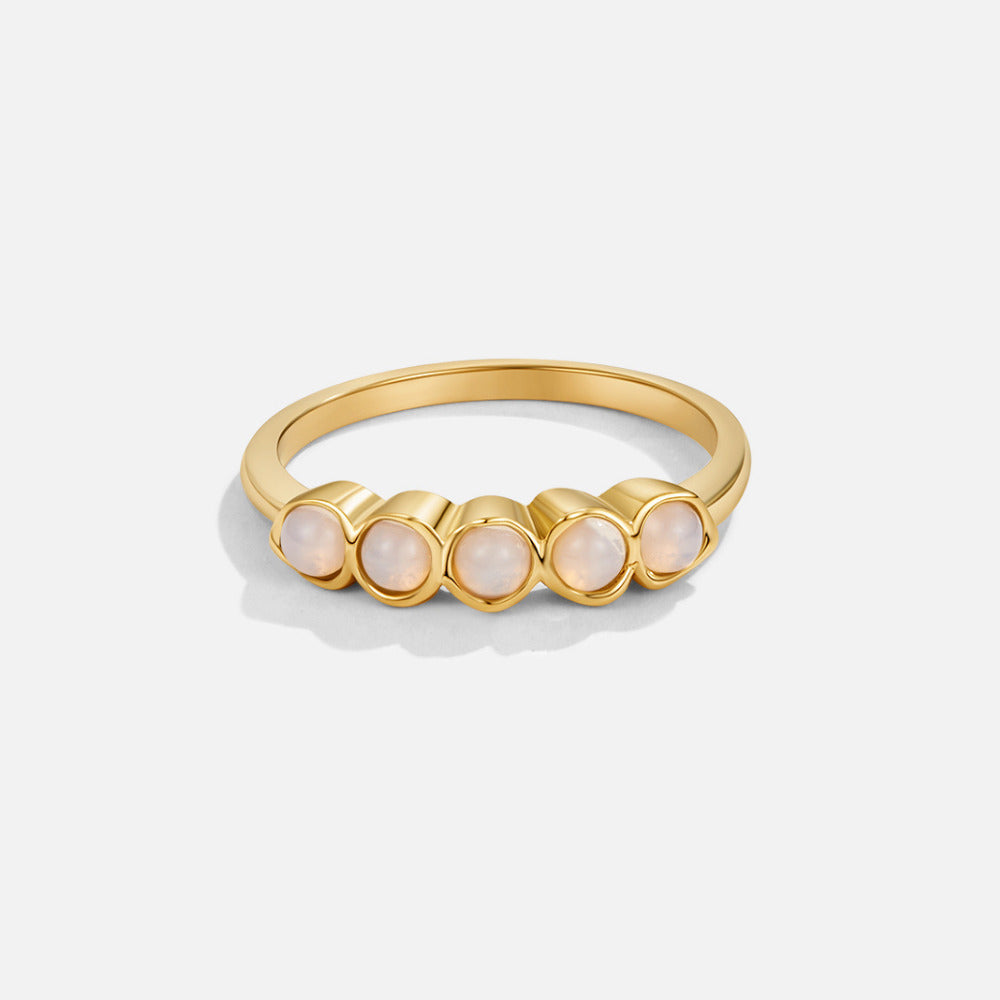 Gouden Moonstone Eternity Ring