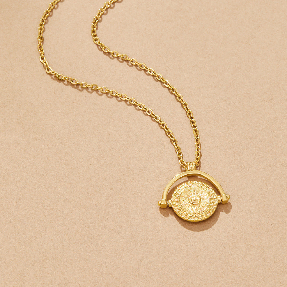 Gouden Sun Coin Ketting