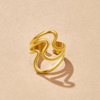 Gouden Waves Wikkel Ring