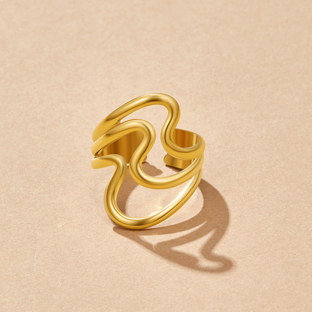 Gouden Waves Wikkel Ring