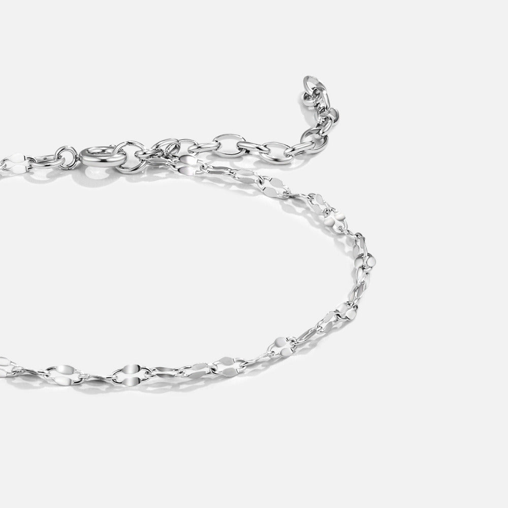 Leila Zilveren Ketting Armband