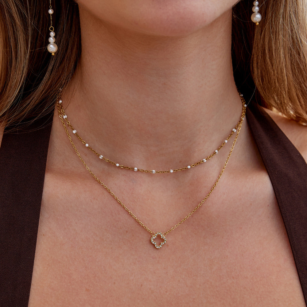 Luxe Kristallen Clover Ketting