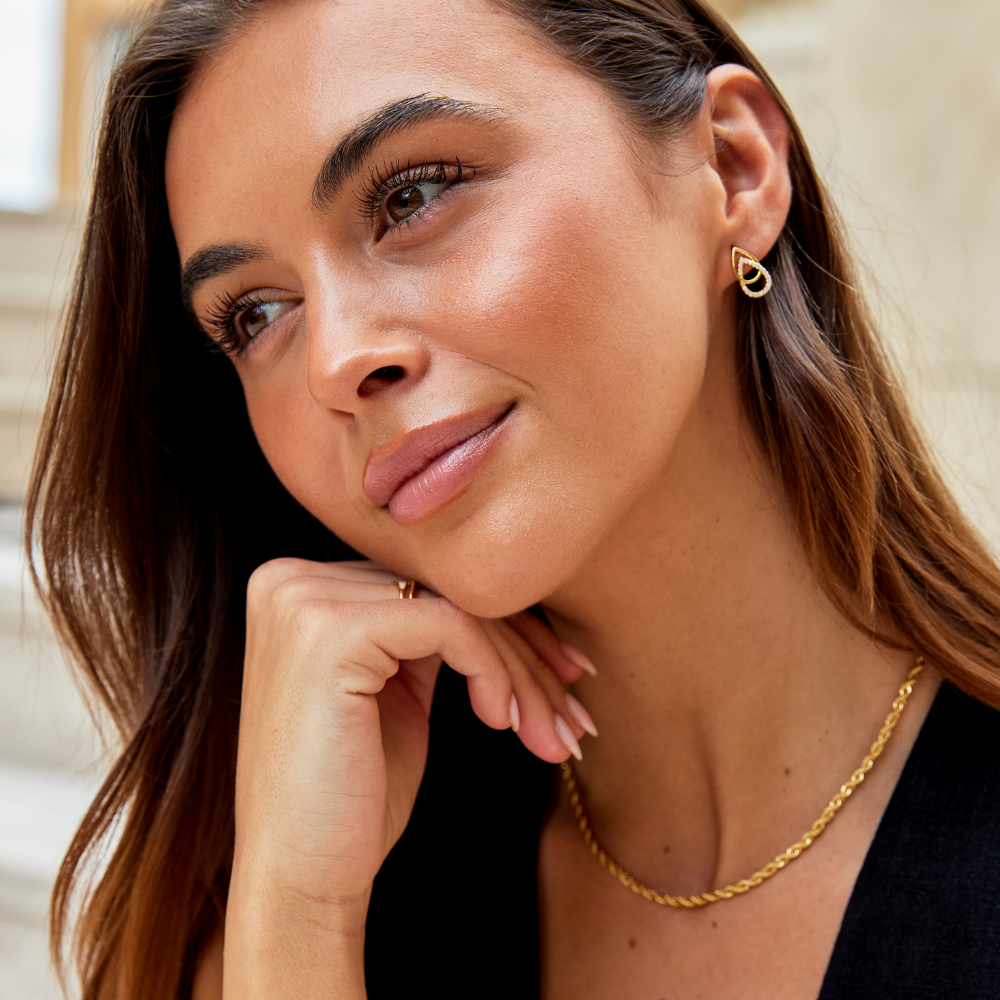 Mara Teardrop Link Oorbellen