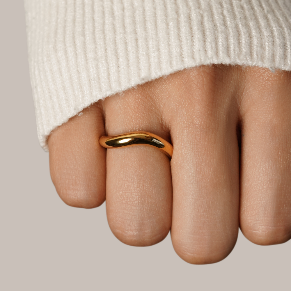 Mina Gouden Wave Ring Secundaire afbeelding