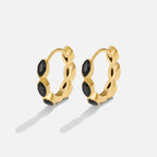Onyx Tiny Ronde Oorbellen