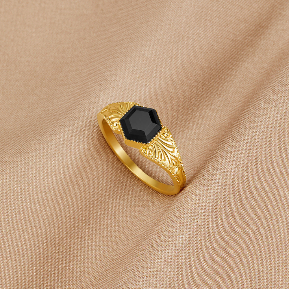Phoenix Black Onyx Ring Hoofdafbeelding