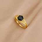 Gouden Phoenix Zwarte Onyx Ring