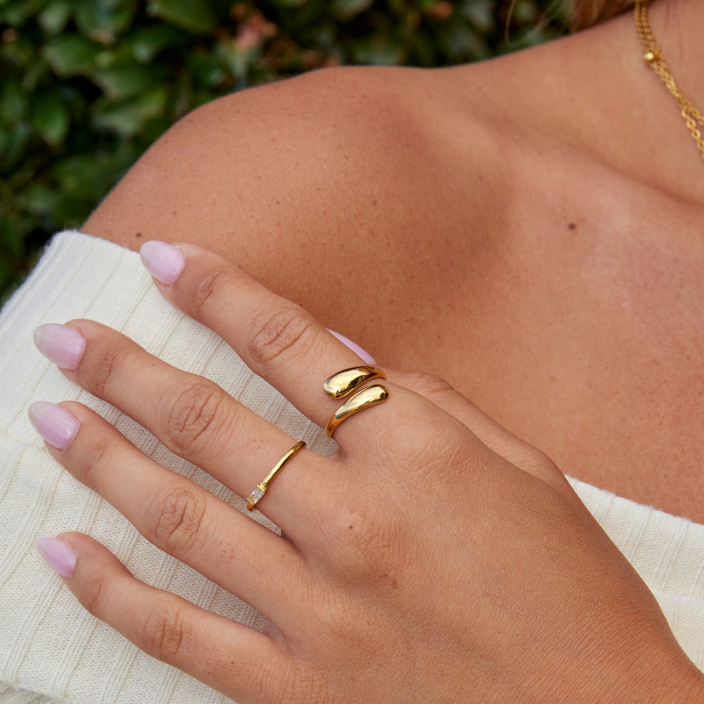 Raven Gouden Wikkel Ring Secundaire afbeelding
