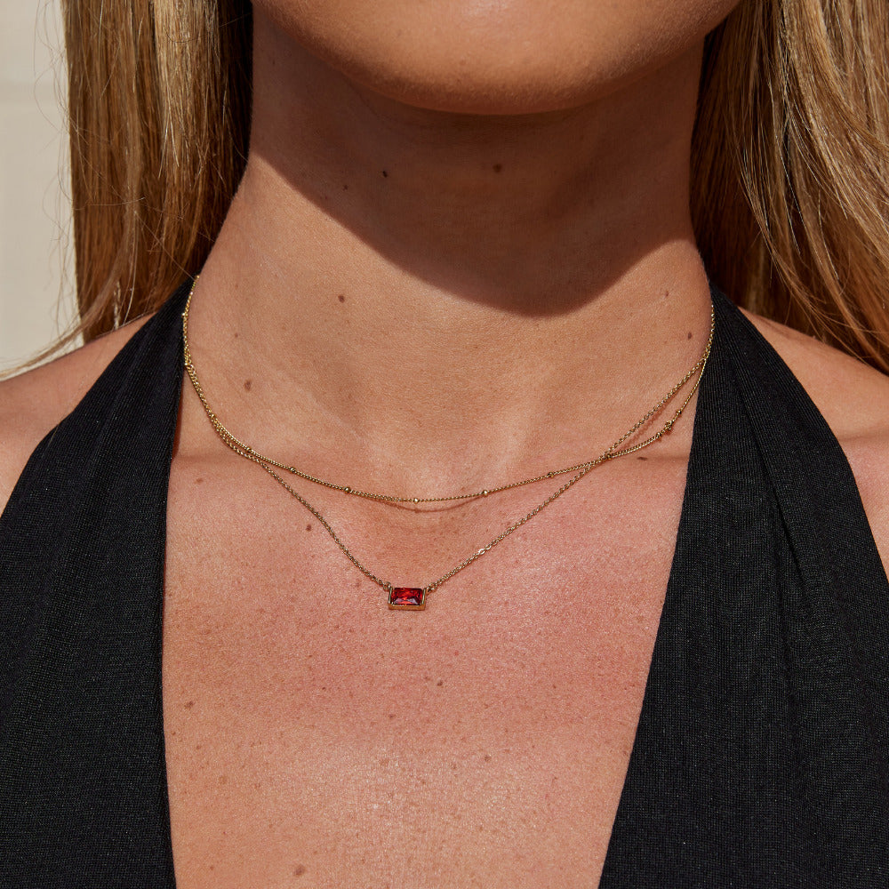 Ruby Baguette Ketting Secundaire afbeelding