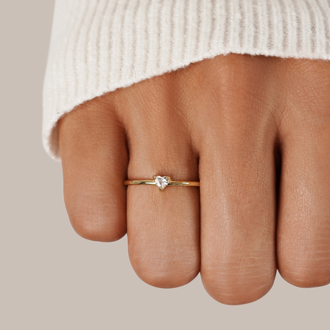 Small Love' Kristallen Heart Ring Secundaire afbeelding