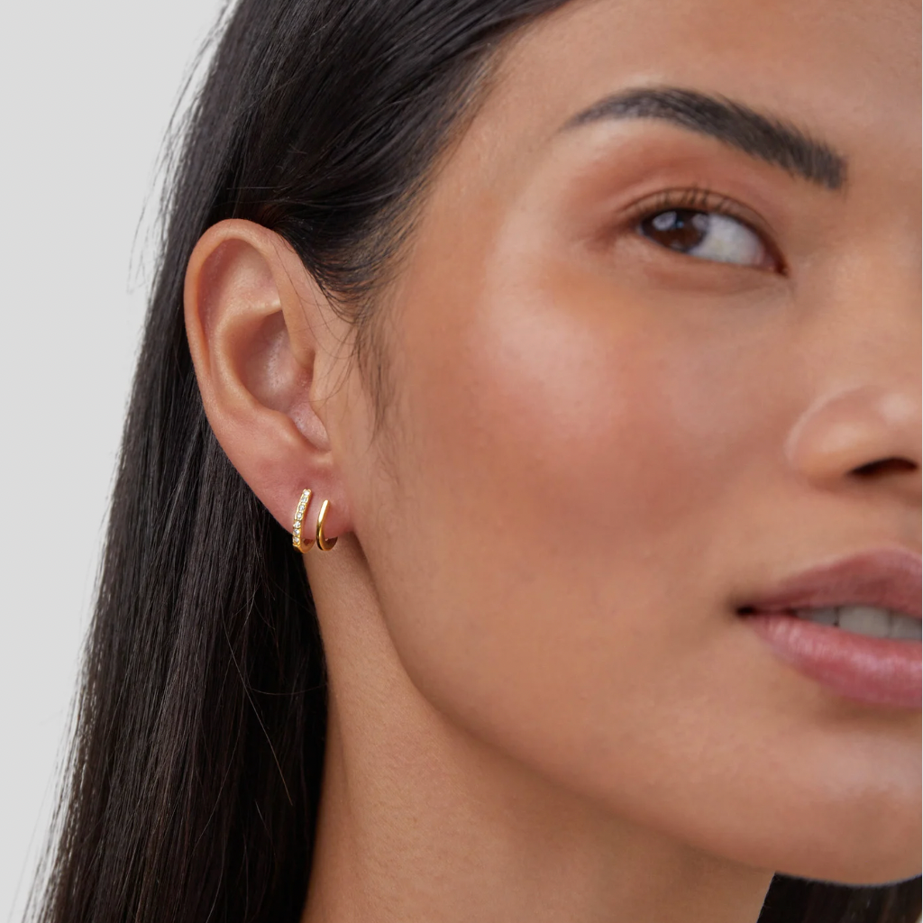 18K Gouden & Kristallen Claw Oorbellen