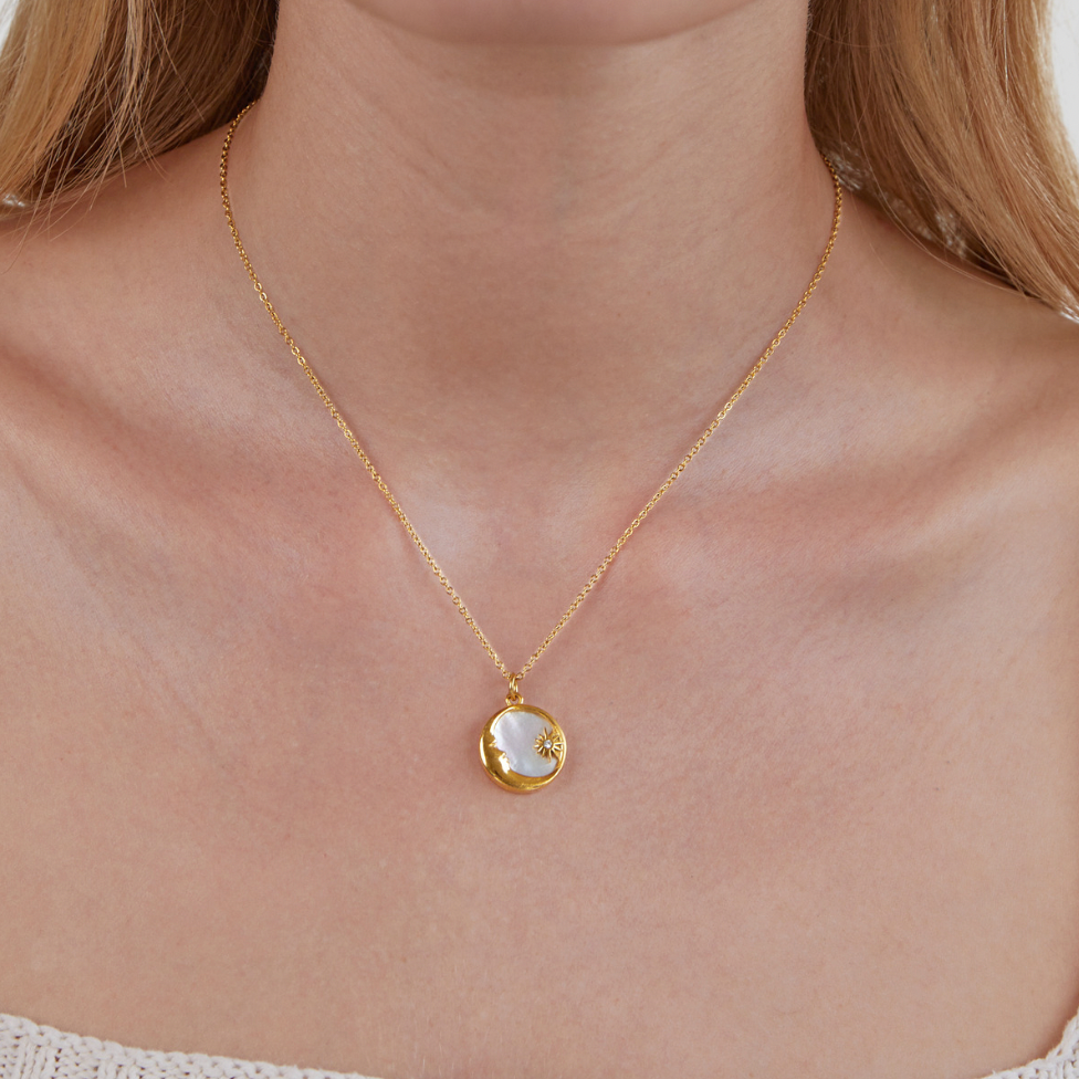 Dreaming in the Clouds' Moon & Star Ketting Secundaire afbeelding