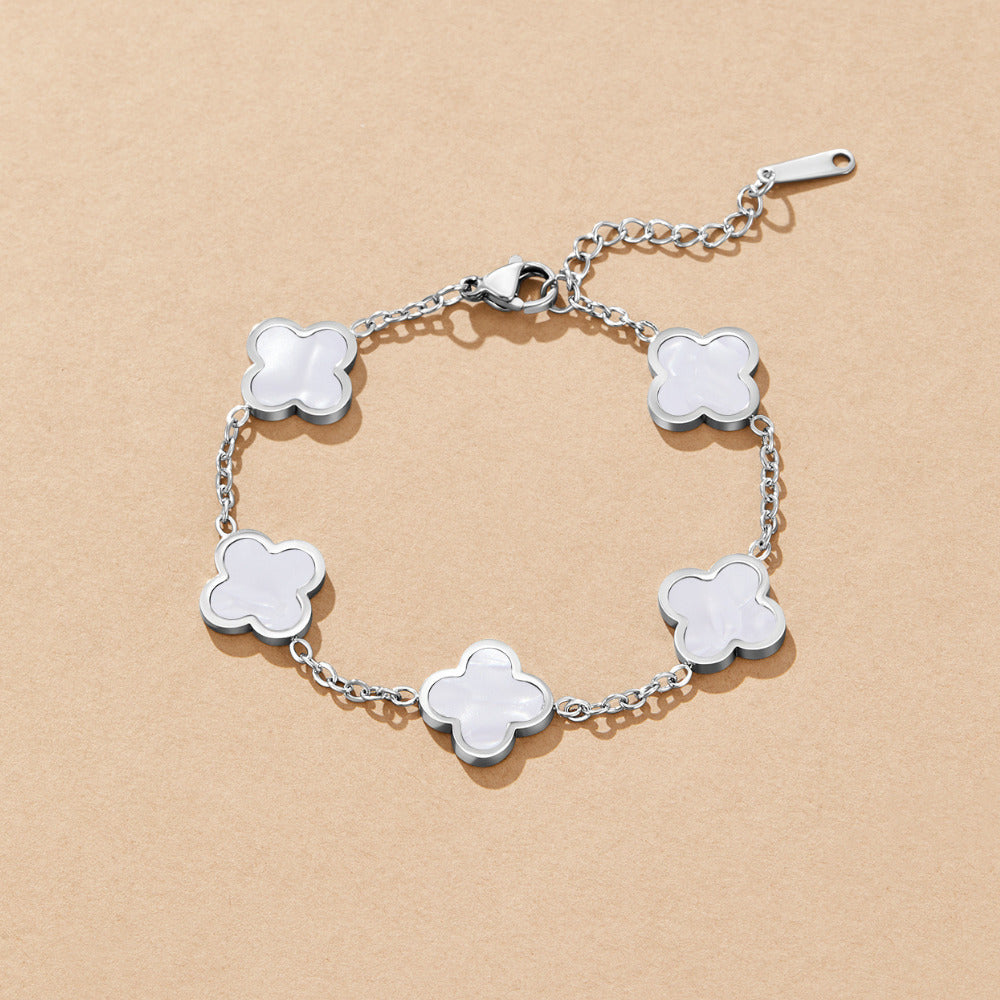 Zilveren Clover Armband