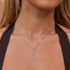 Zilveren Kristallen Paperclip Ketting