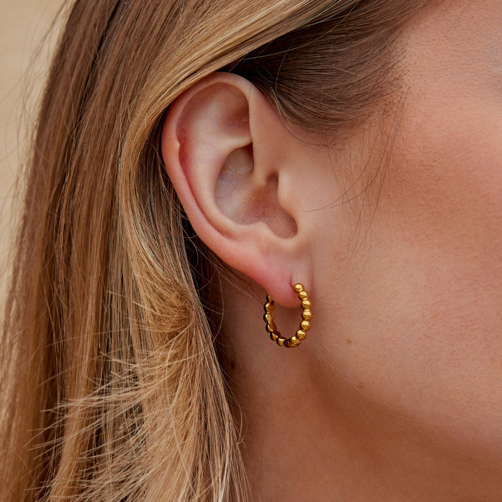 Soraya Gouden Bead Ronde Oorbellen Secundaire afbeelding