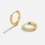 Soraya Gouden Bead Ronde Oorbellen
