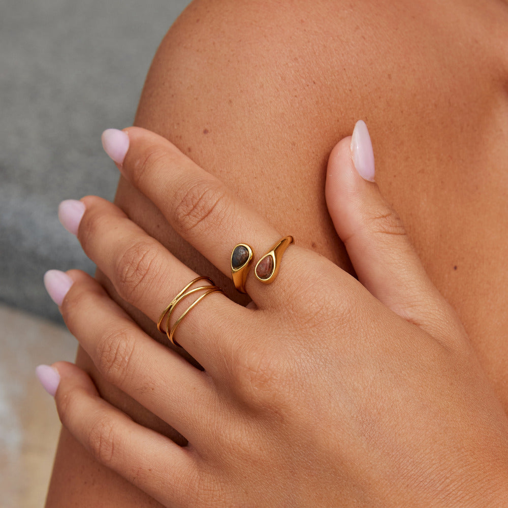 Tiger Eye Stone Wikkel Ring Secundaire afbeelding