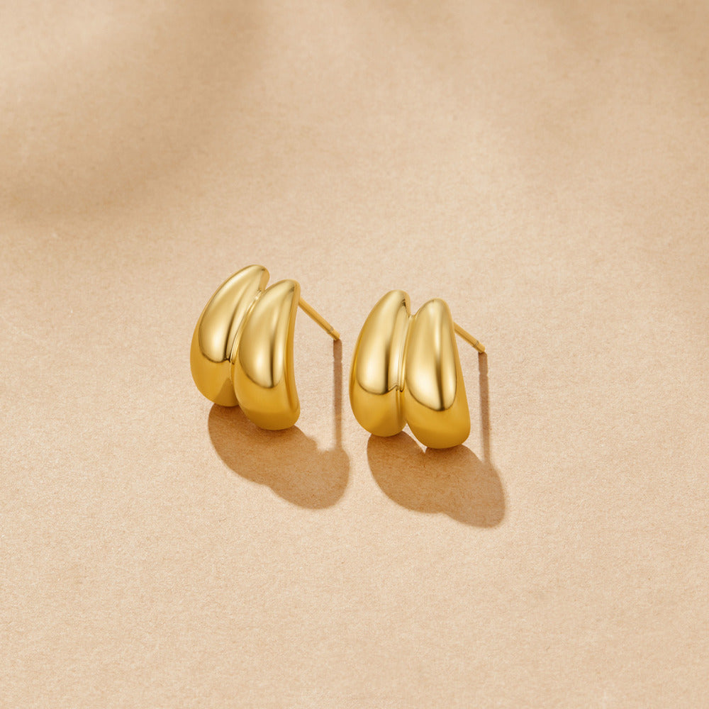 Twin Teardrop Oorbellen