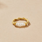Twisted Klassieke Zoetwaterparel Ring