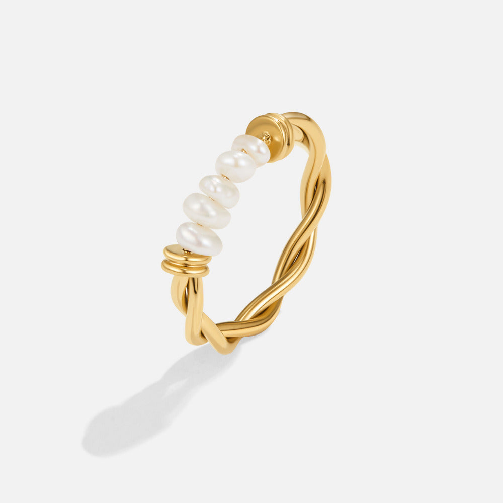 Twisted Klassieke Zoetwaterparel Ring