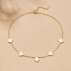 Witte Clover Cluster Ketting