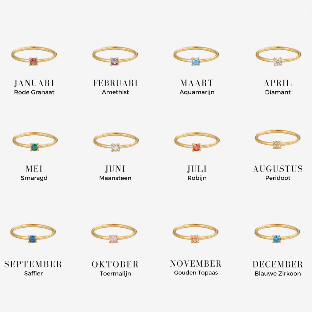 Geboortesteen 18K Gouden Ring