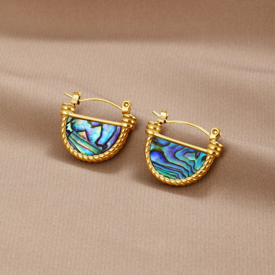 Amalfi Turquoise Shell Oorbellen Hoofdafbeelding