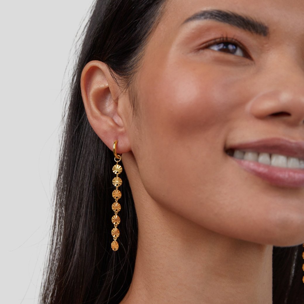 Amari 18K Gouden Disc Oorbellen