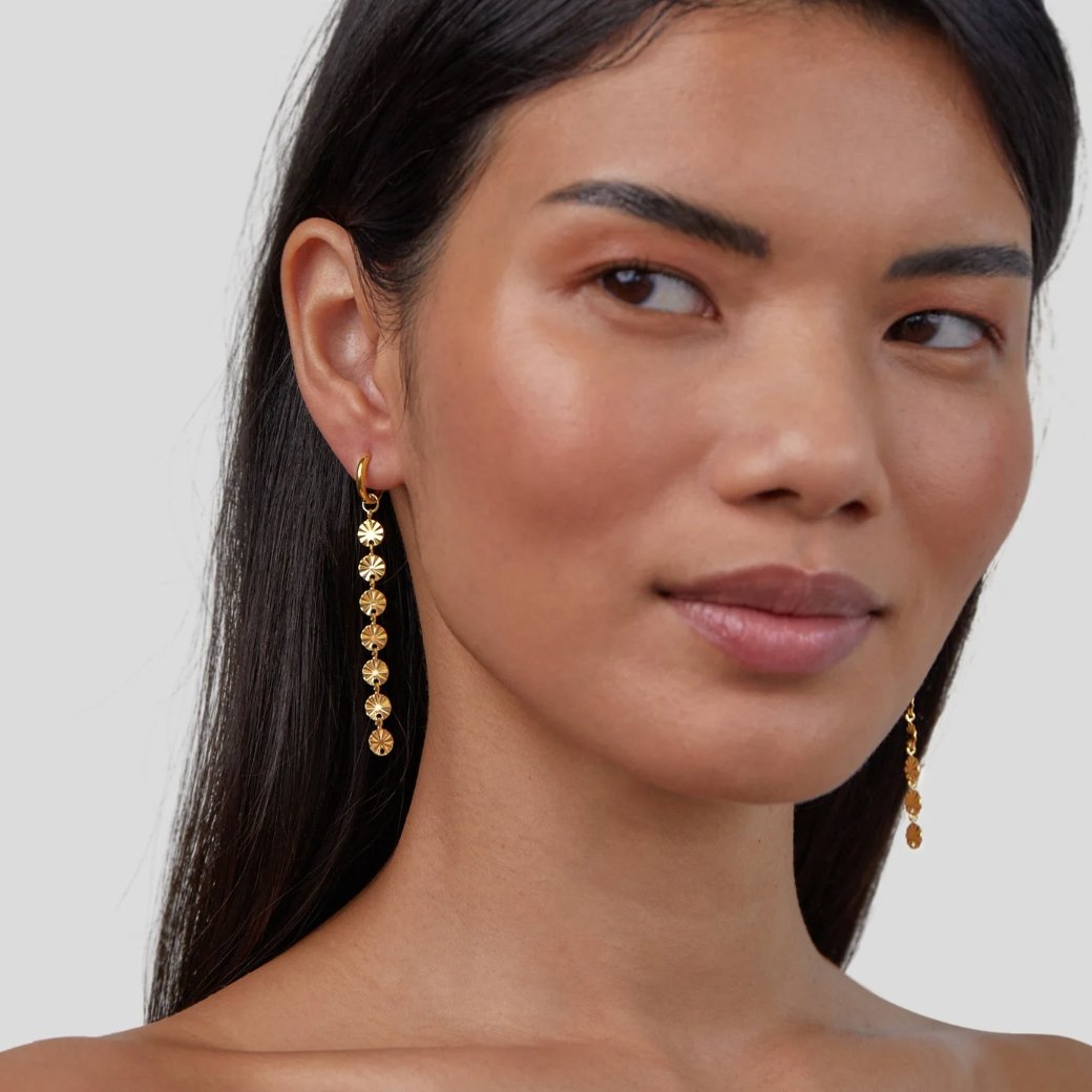 Amari 18K Gouden Disc Oorbellen