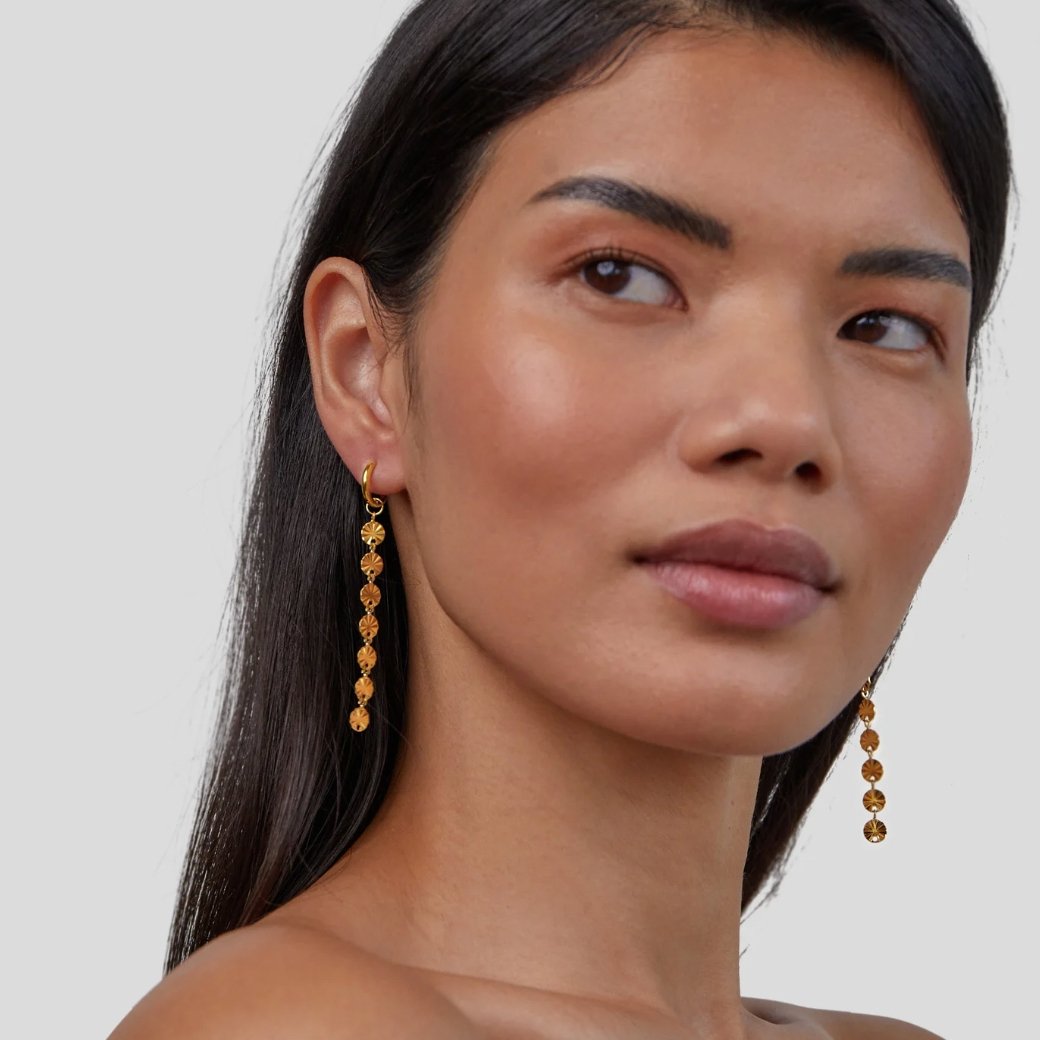 Amari 18K Gouden Disc Oorbellen