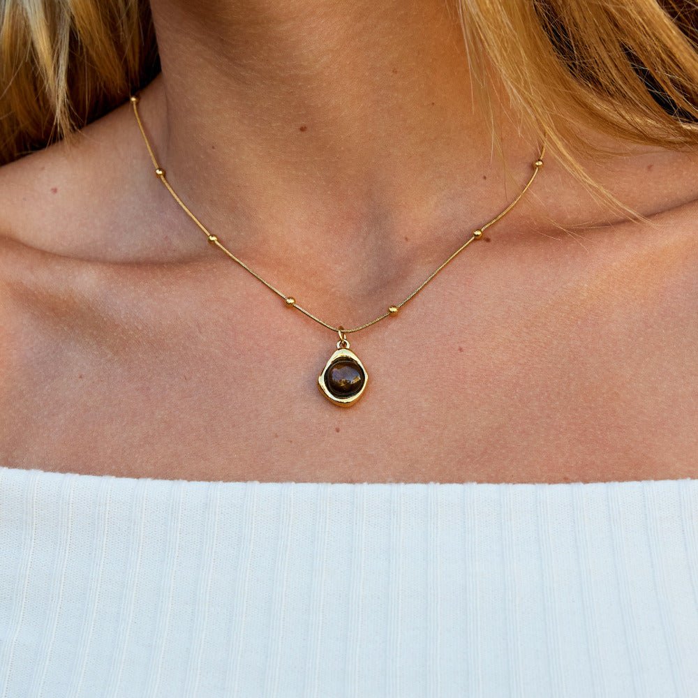 Amber Stone Hanger Ketting Secundaire afbeelding