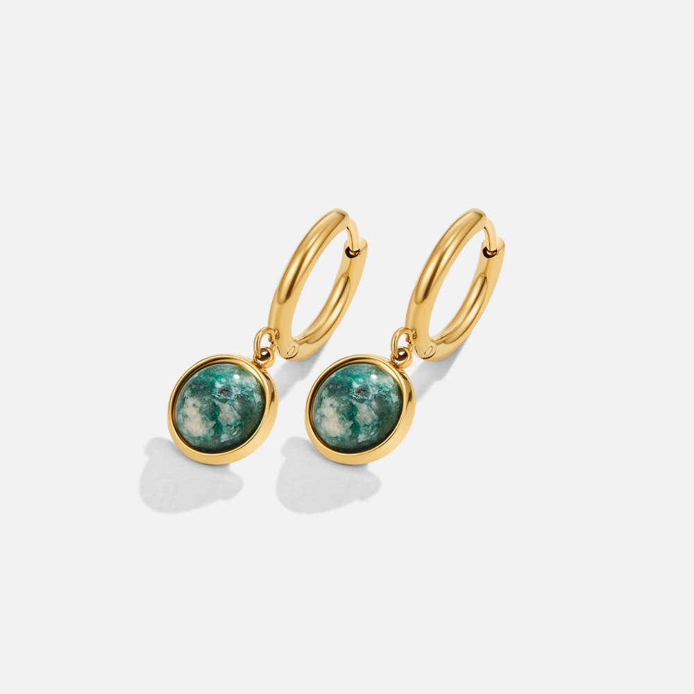 Amelia Green Stone Ronde Oorbellen Hoofdafbeelding