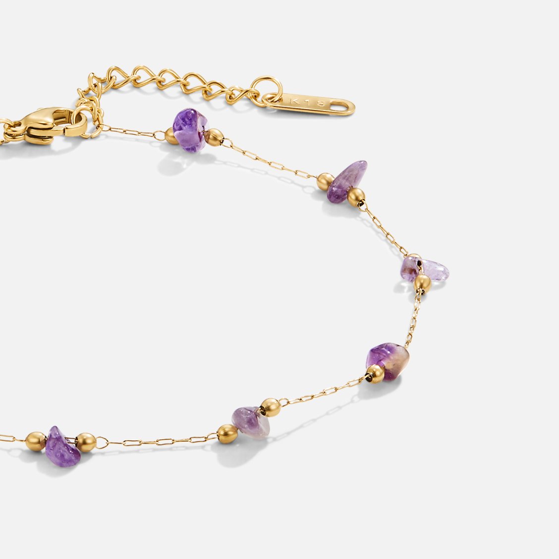 Amethyst Stone Anklet Hoofdafbeelding
