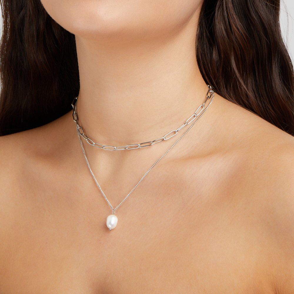 Angela Parel Zilveren Ketting