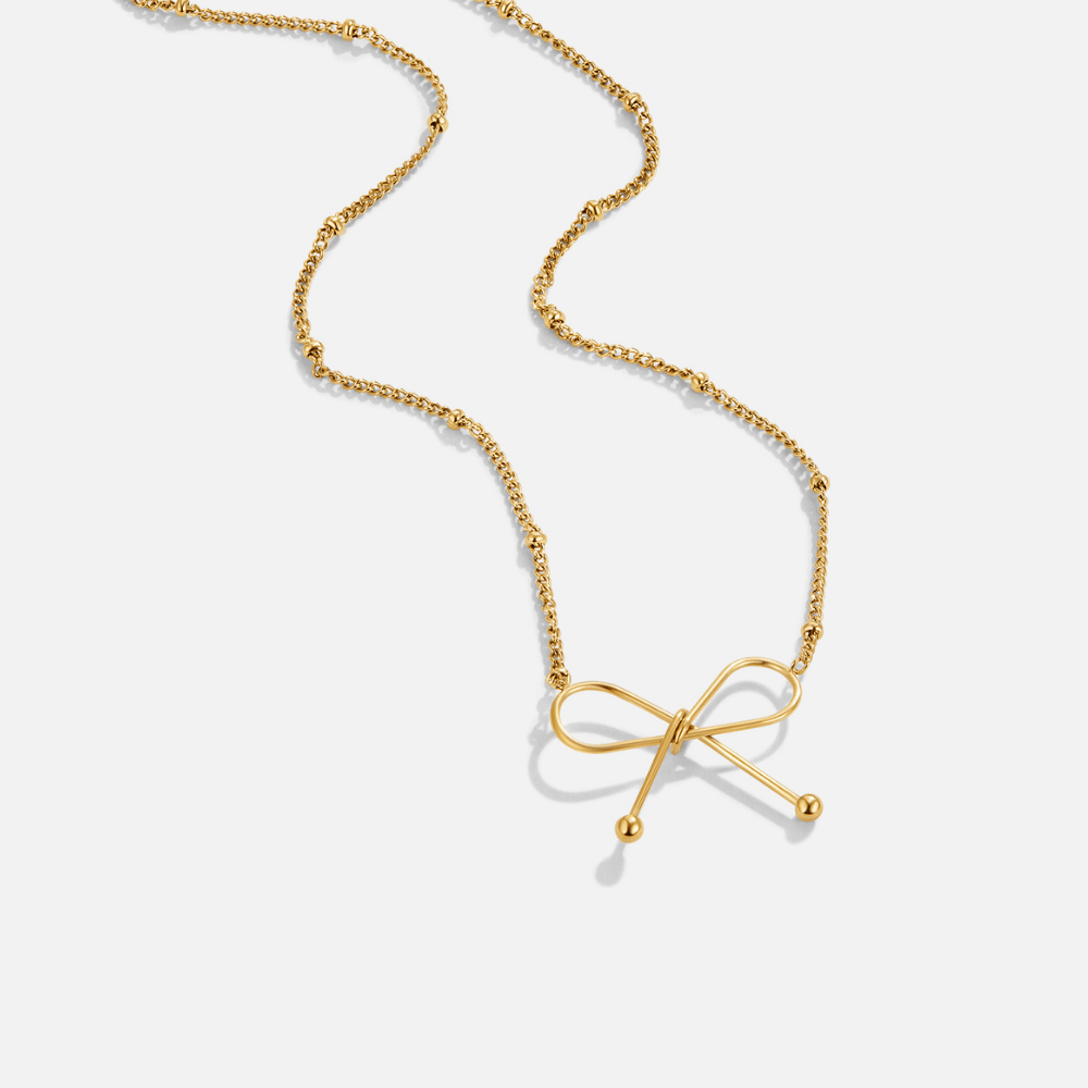 Anika Gouden Bow Ketting Hoofdafbeelding
