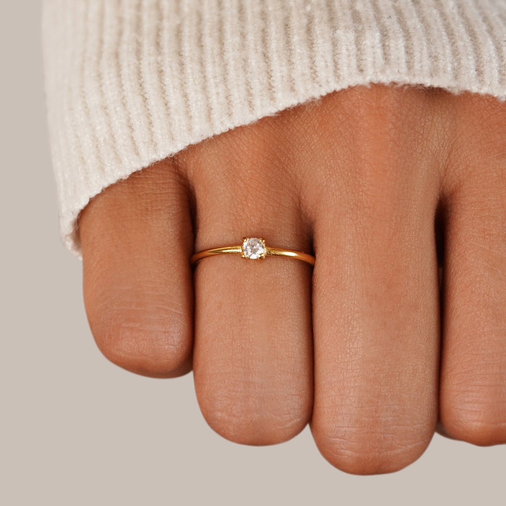 April Birthstone 18K Gouden Ring