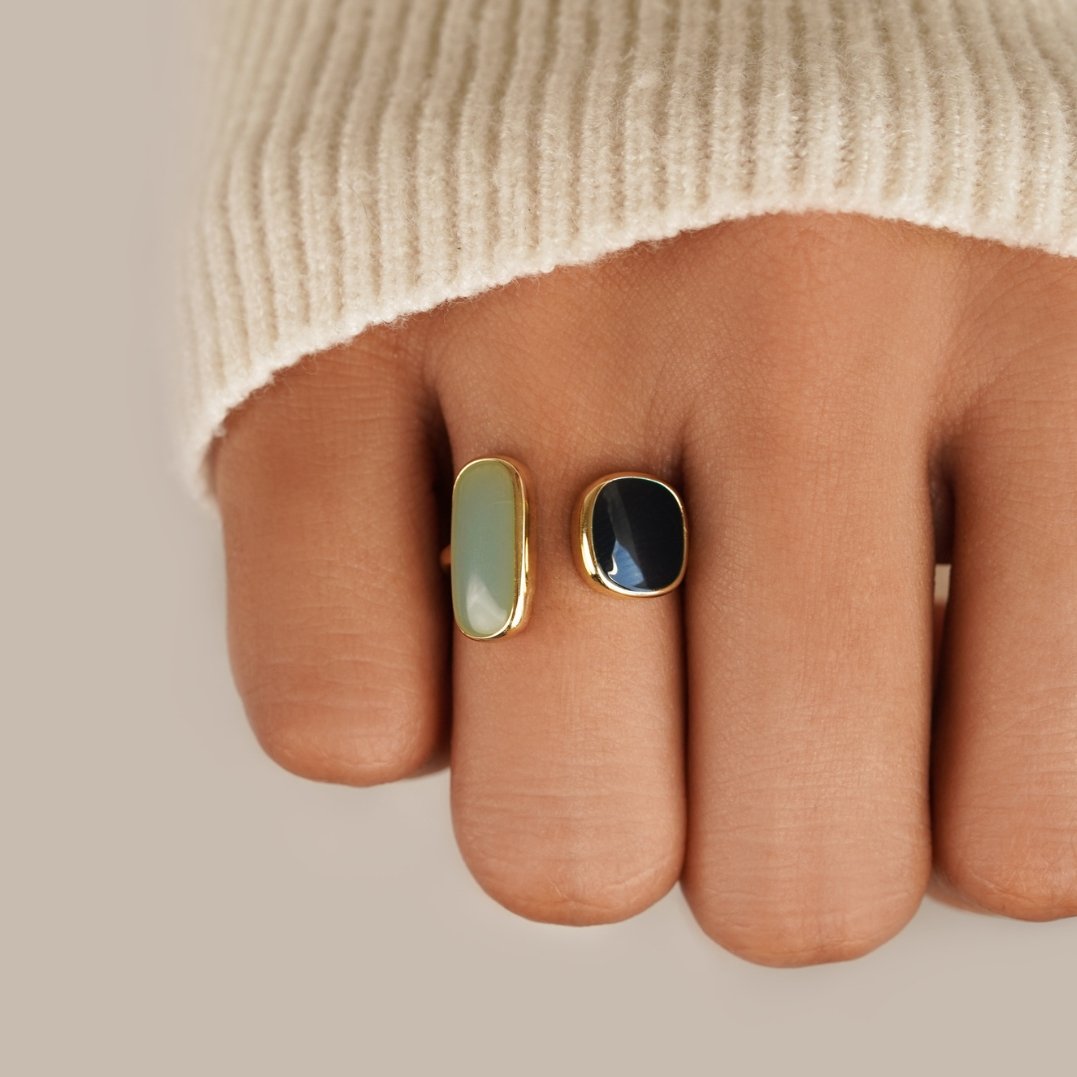 Aquamarijn Wikkel Ring Secundaire afbeelding