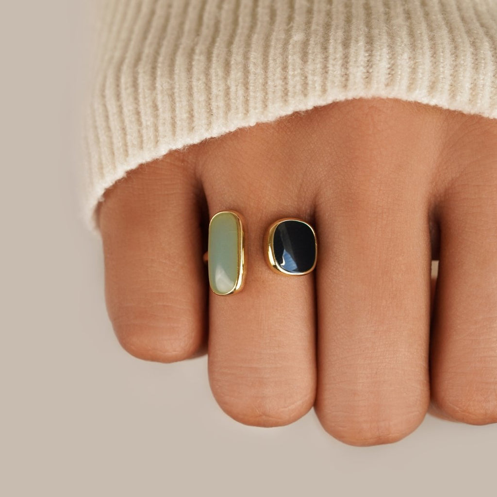 Aquamarijn Wikkel Ring